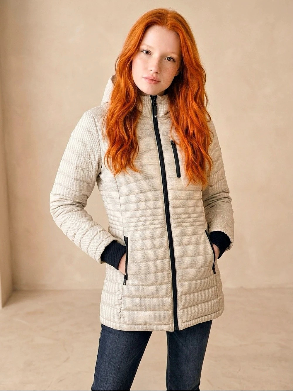 Xtreme Performance Apparel Quilted Puffer Jacket in White Size Medium